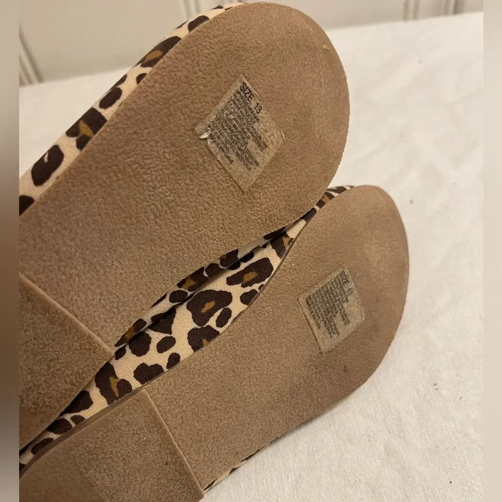 Girls Animal Print Slip On‎ Flat Shoes Size 13